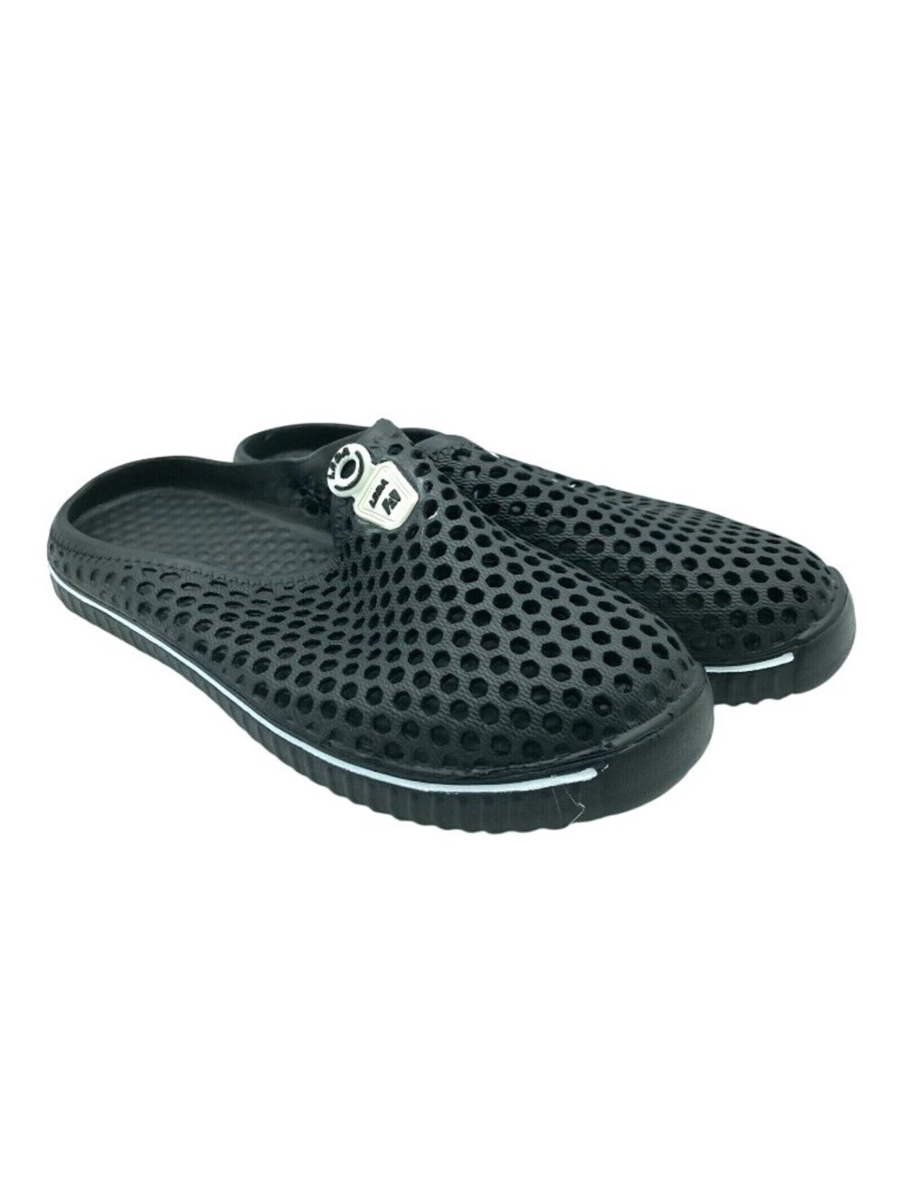 Leda Womens Water Shoes Slip On Rubber Mesh Clog Black Size 42 US 11